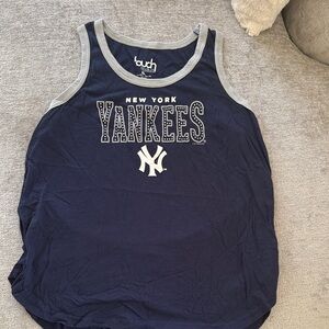Women’s Bling Rhinestone New York Yankees Navy and Gray Yankees Tank